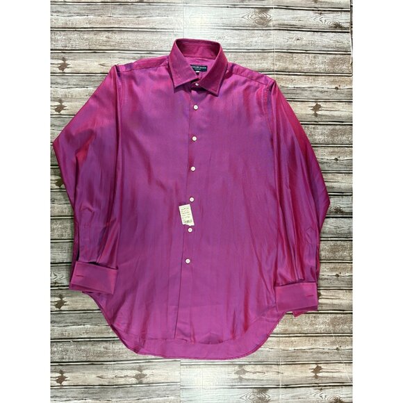 Richard James Savile Row size 15.5 39 color shine purple NWT BARNEY'S NYC VTG - Picture 1 of 7